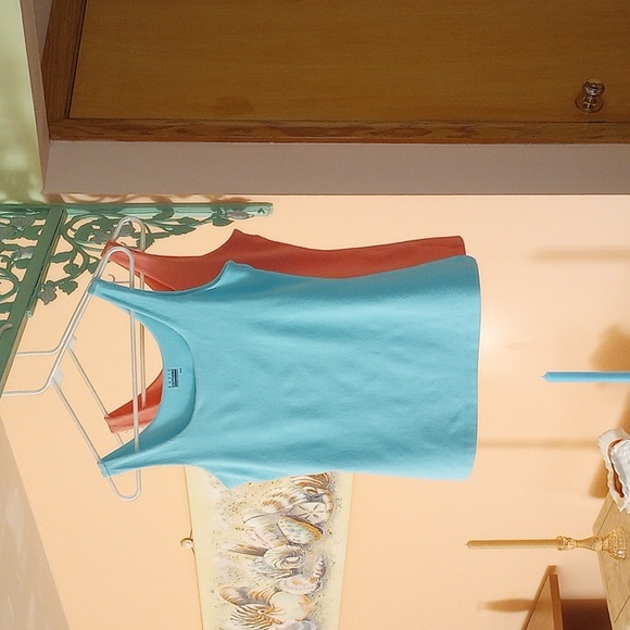 Tank Tops Aqua, Peach Medium - Picture 2 of 7